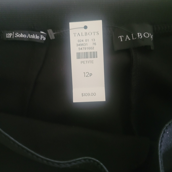 Talbots Soho Ankle Pants Size 12P Blk. NWT - Picture 5 of 6